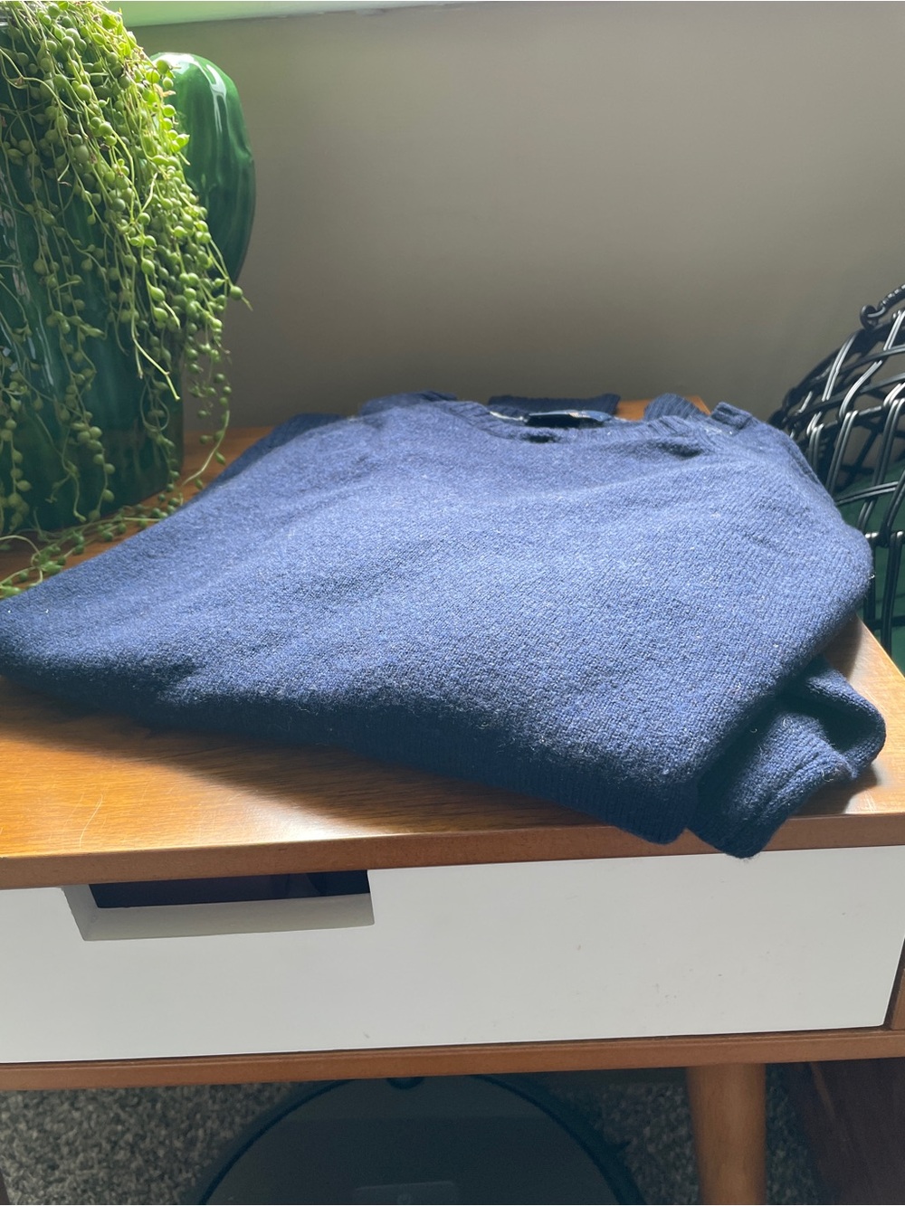Washable Wool Brooks Brothers 346 Sweater M/ M Blue Crewneck LN - Picture 3 of 16